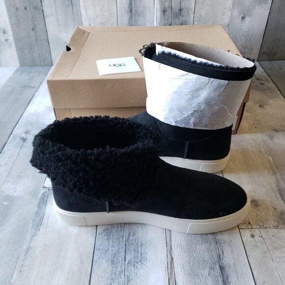 NWT – UGG Women’s Lynus Black Sneaker Boot Cuffable High or Low Collar – size 11 - Picture 1 of 6
